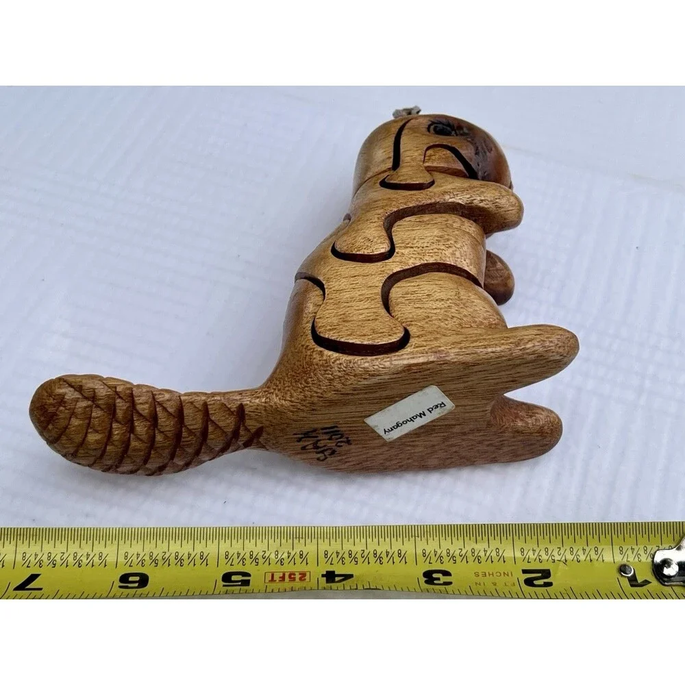 Peter Chapman Style Puzzle 2011 Red Mahogany Beaver 3D Interlocking